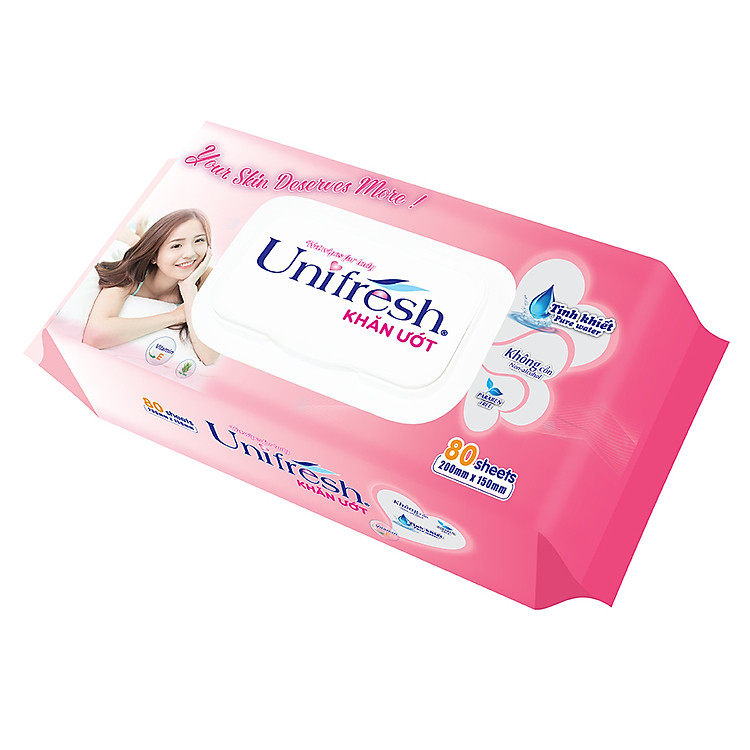 Khăn Ướt Unifresh Lady 80M (80 Miếng)