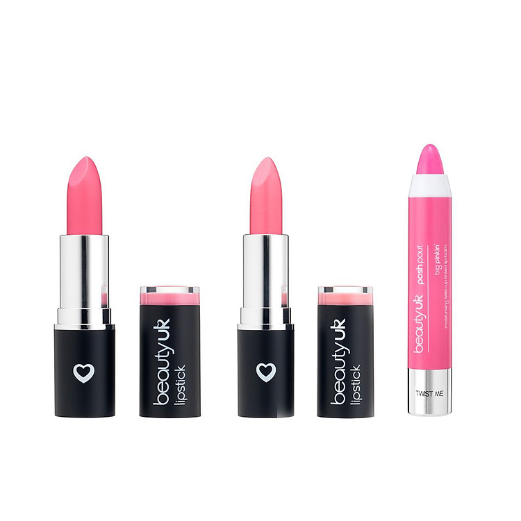 Bộ 3 Son Môi Hồng Da Cá Tính Beauty UK - Combo026