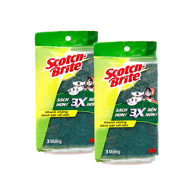 2 Gói Cước Cọ Rửa Siêu Sạch Không Mút Scotch-Brite SSC3'S