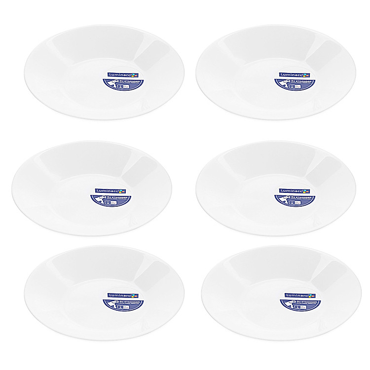 Bộ 6 Đĩa Thủy Tinh Luminarc White Essence Soup J2995 - (23cm)