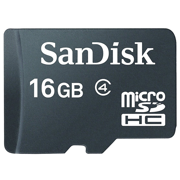 Thẻ Nhớ Micro SD Sandisk 16GB Class 4 - Hàng Chính Hãng