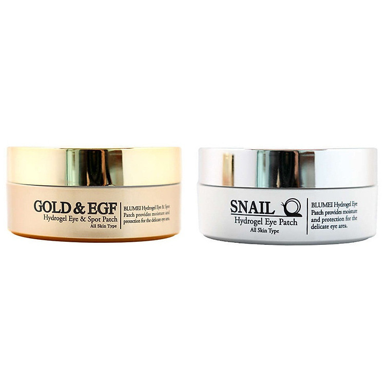 Combo 2 Mặt Nạ Mắt Blumei: Snail Hydrogel Eye Patch + Gold & EGF Hydrogel Eye & Spot Patch