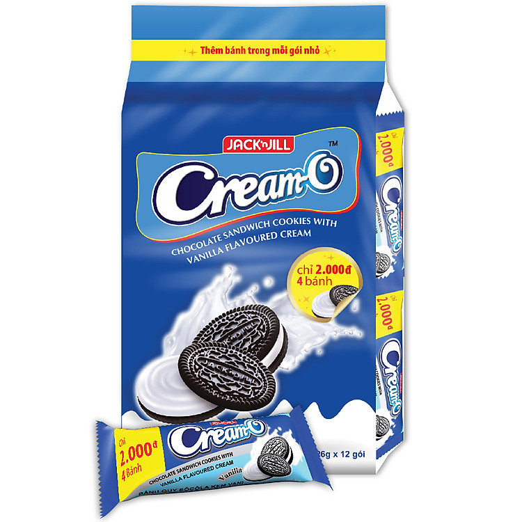 Bánh Quy Cream-O Chocolate Hương Vanilla Gói 26g