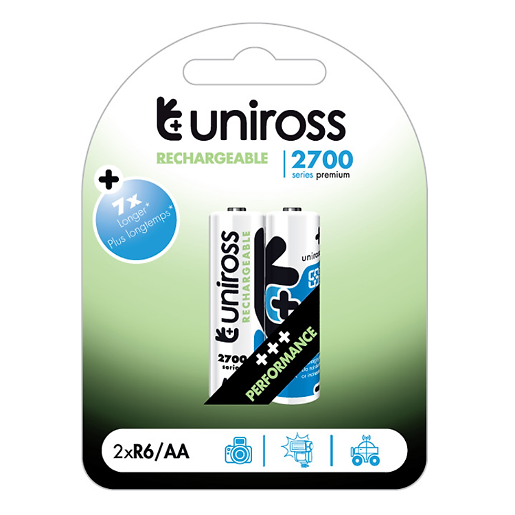 Pin Sạc AA Uniross 2700mAh 2V/vỉ