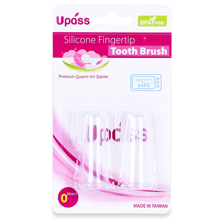 Bộ 2 Bàn Chải Đánh Răng, Rơ Lưỡi Xỏ Ngón Silicone Upass UP4002C