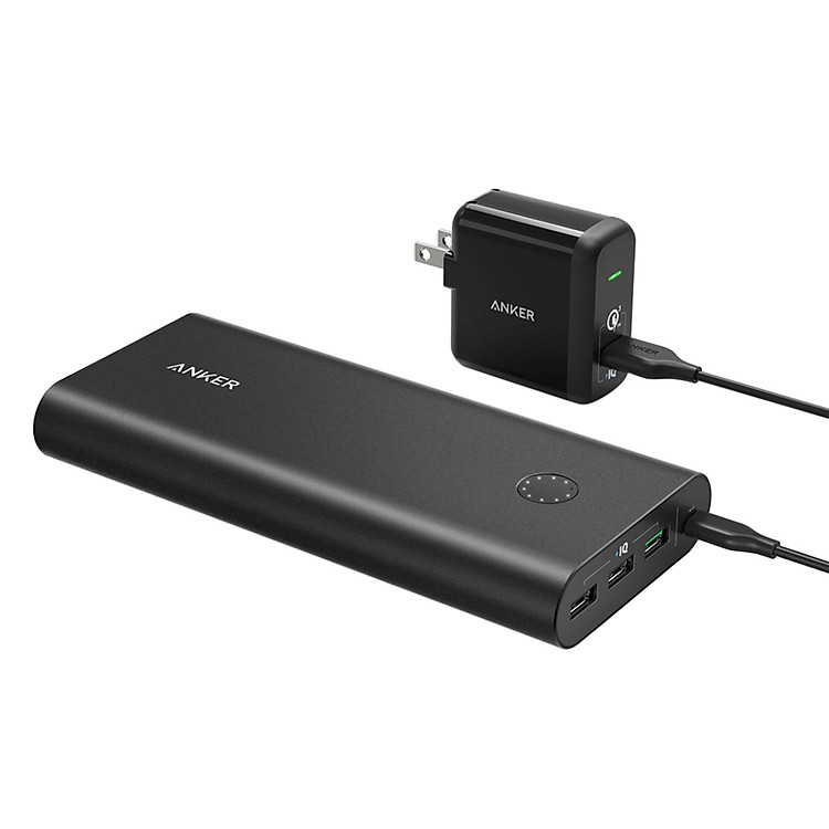 Pin Sạc Dự Phòng Anker PowerCore+ 26800mAh Hỗ Trợ Sạc Nhanh QC 3.0 (Kèm Adapter Sạc PowerPort+ 1 Cổng USB) - B1374011 (Đen) - Hàng Chính Hãng