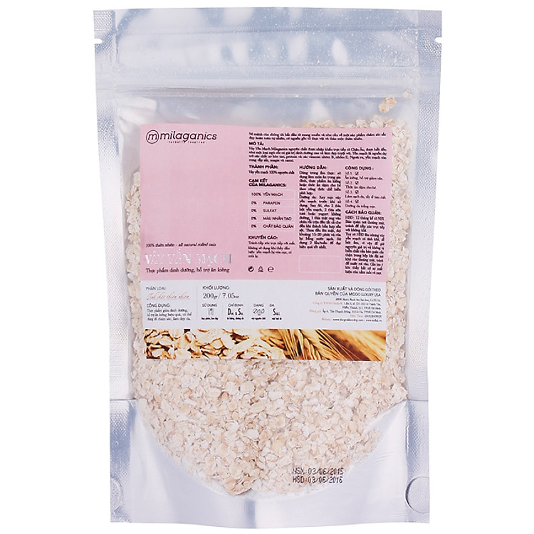 Vảy Yến Mạch Milaganics (200g)