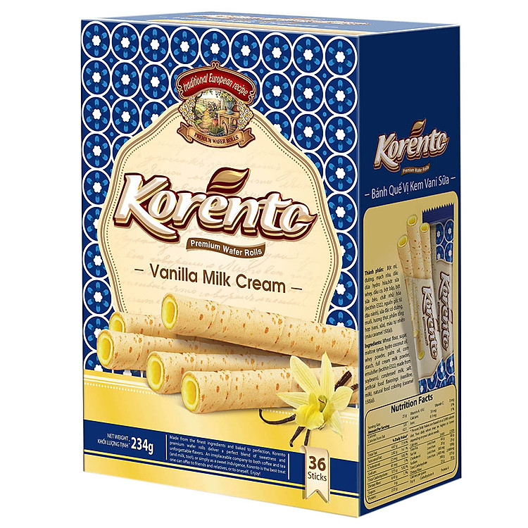 Bánh Quế Kinh Đô Korento Vị Vani Sữa Hộp 234