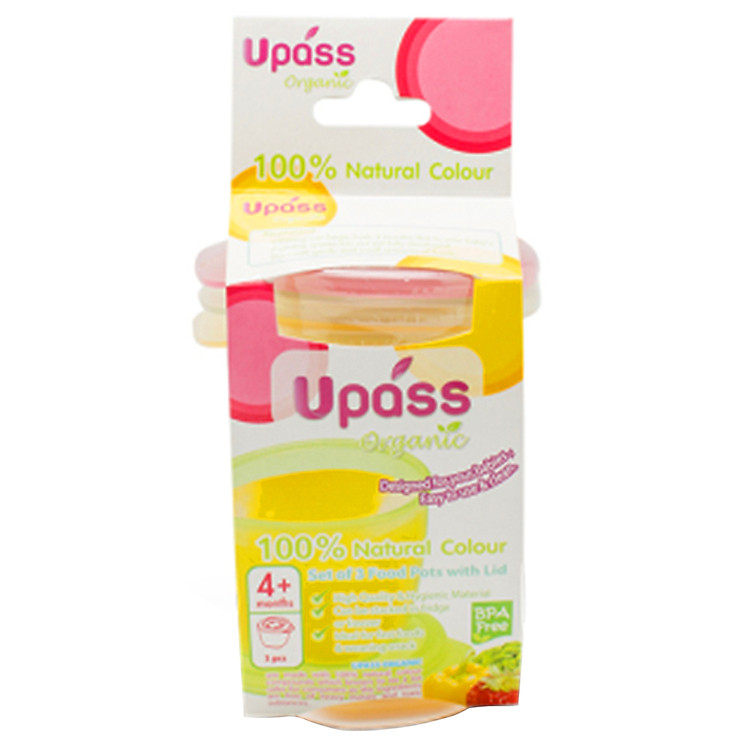 Bộ 3 Hộp Đựng Thức Ăn Có Nắp Upass UP4187O3 - Màu Lá, Hồng, Vàng