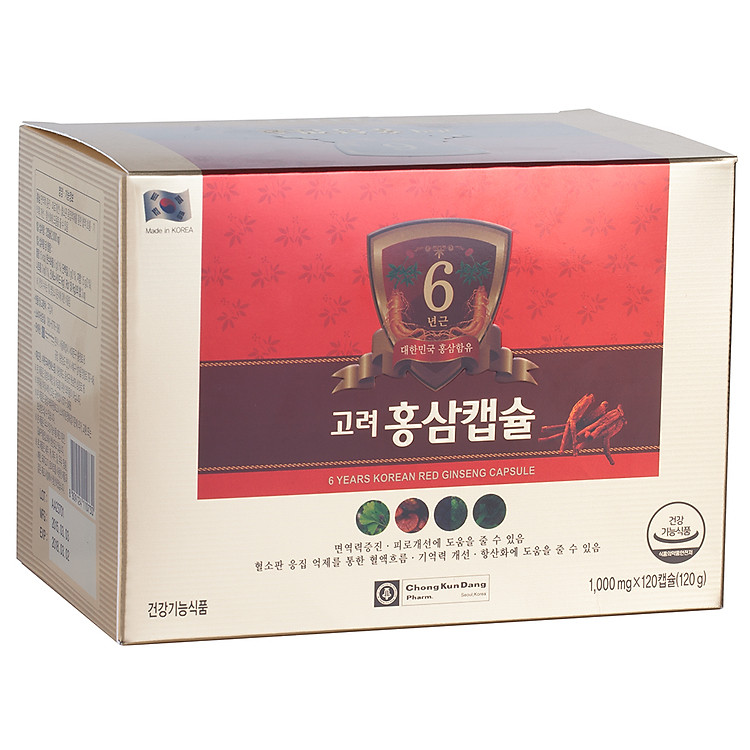 Thực Phẩm Chức Năng Chong Kun Dang Viên Nang Hồng Sâm 6 Năm Tuổi - Hộp 120 Viên