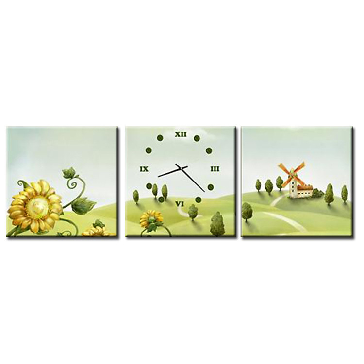 Tranh Đồng Hồ Vicdecor DHT0054 - Ngôi Nhà Cối Xay Gió