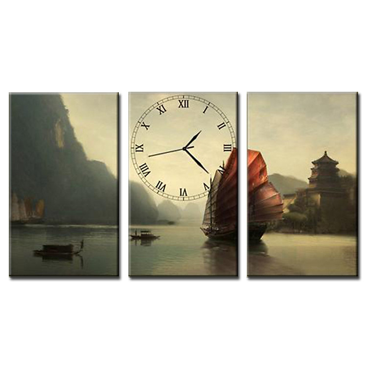 Tranh Đồng Hồ Vicdecor DHT0105 - Thủy Mạc 2