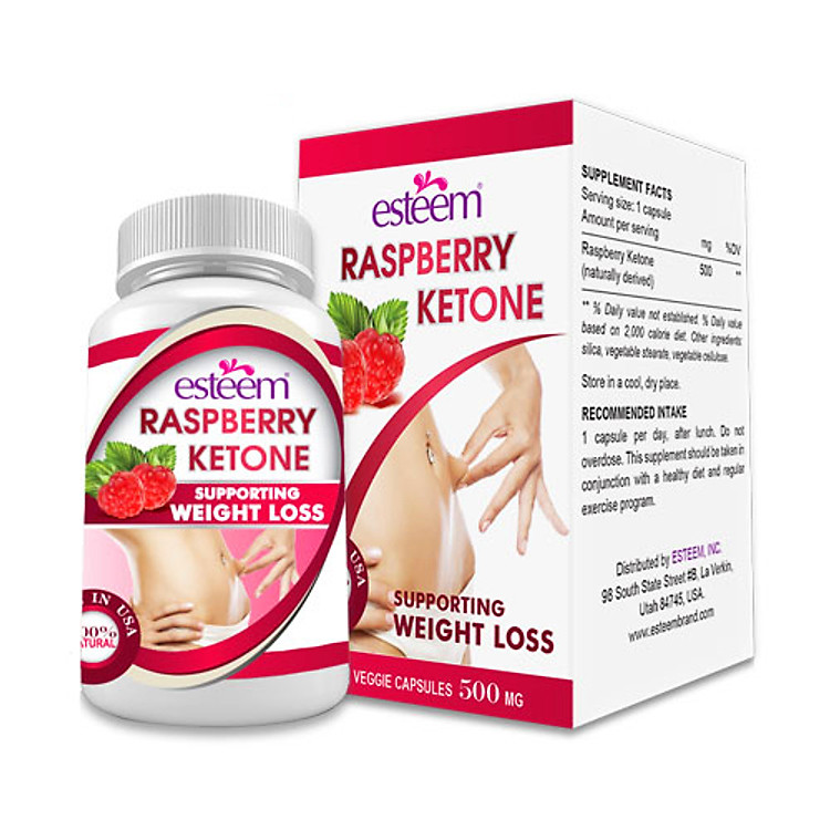 Thực Phẩm Chức Năng Hỗ Trợ Đốt Mỡ Thừa Suốt 24h Esteem Esteem Raspberry Ketone ( Hộp 60 Viên )