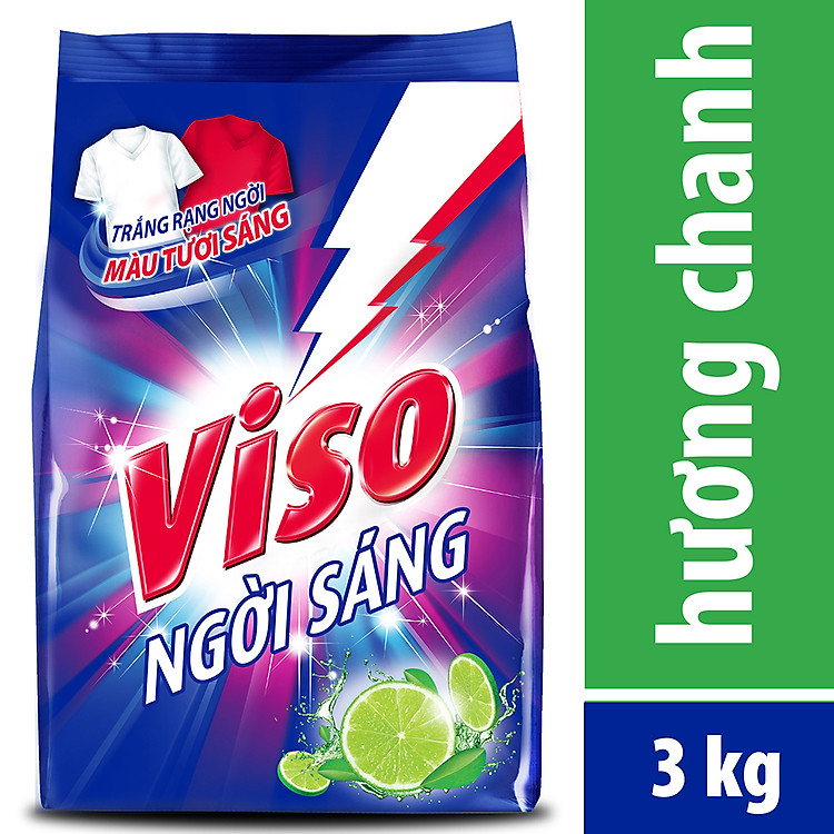 Bột Giặt Viso Trắng Sáng Hương Chanh 3kg - 32012168