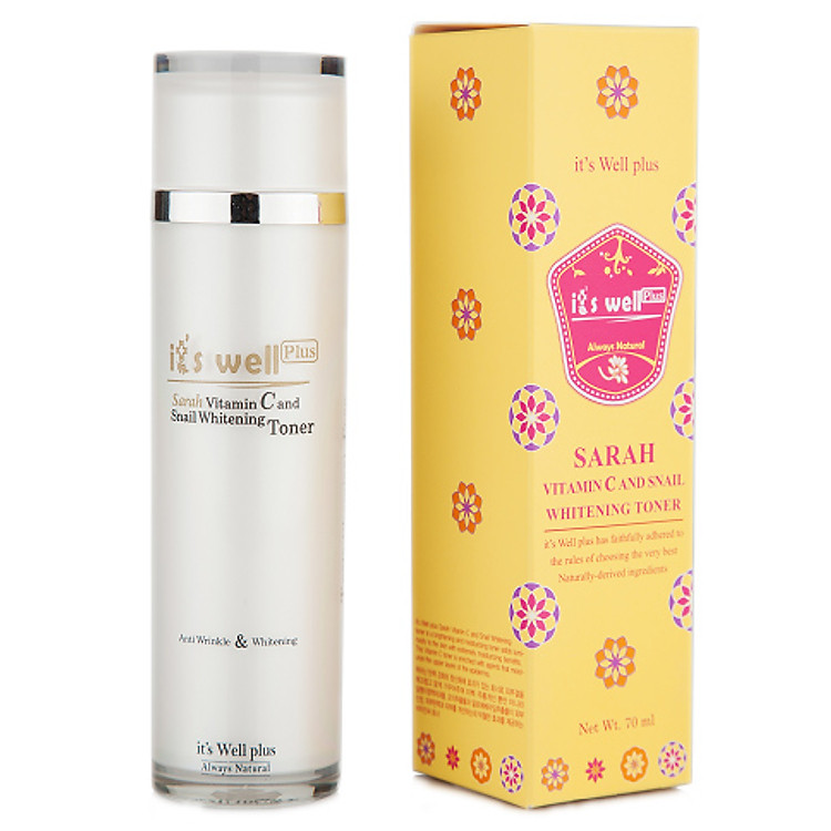 Nước Hoa Hồng It's Well Plus Sarah Vitamin C And Snail Whitening Toner