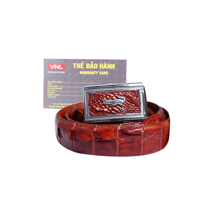 Thắt Lưng Nam Da Cá Sấu Da Giày Việt Nam VNLCST97TK96 - Nâu