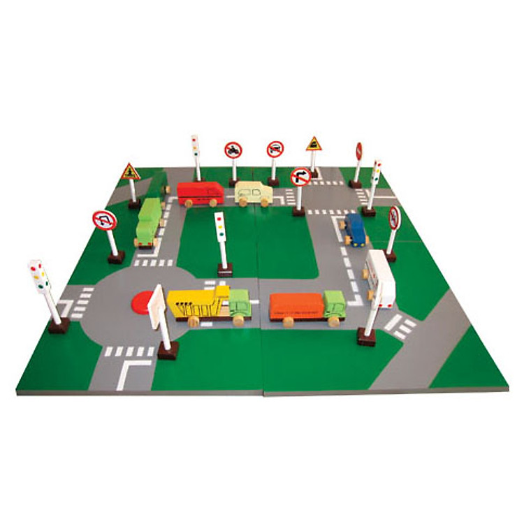 Đồ Chơi Gỗ Xếp Mô Hình Vietoys Sa Bàn Giao Thông VT3P-0011