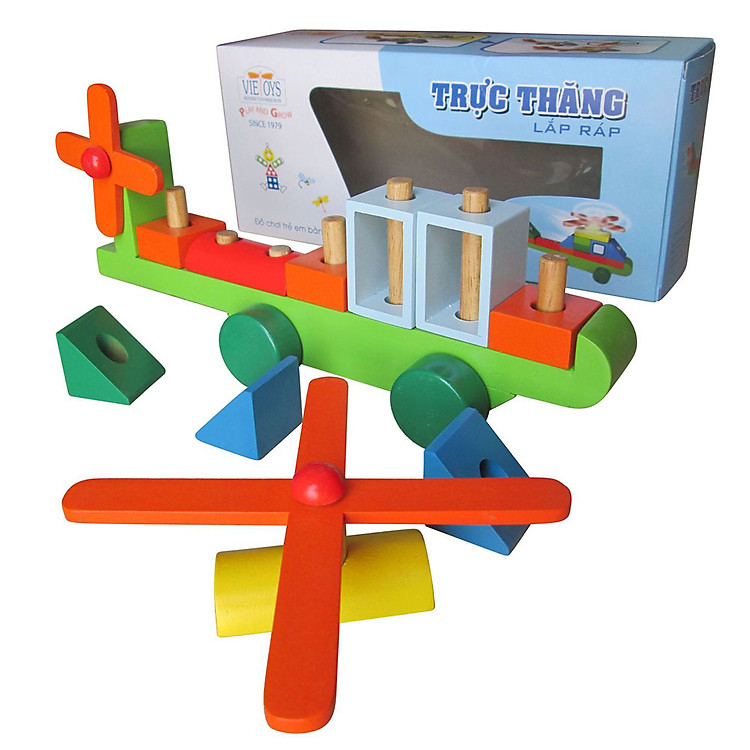 Đồ Chơi Gỗ Lắp Ráp Vietoys Trực Thăng VT3P-0130
