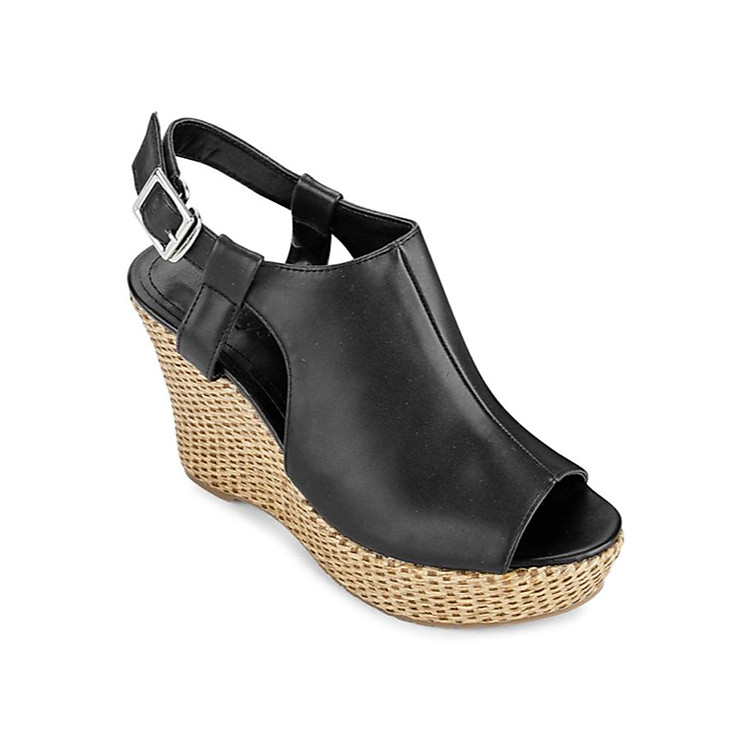 Giày Sandal Đế Xuồng 10cm Up & Go W010-492-BLA - Đen