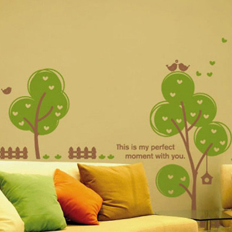 Decal Dán Tường NineWall Love Tree BT006