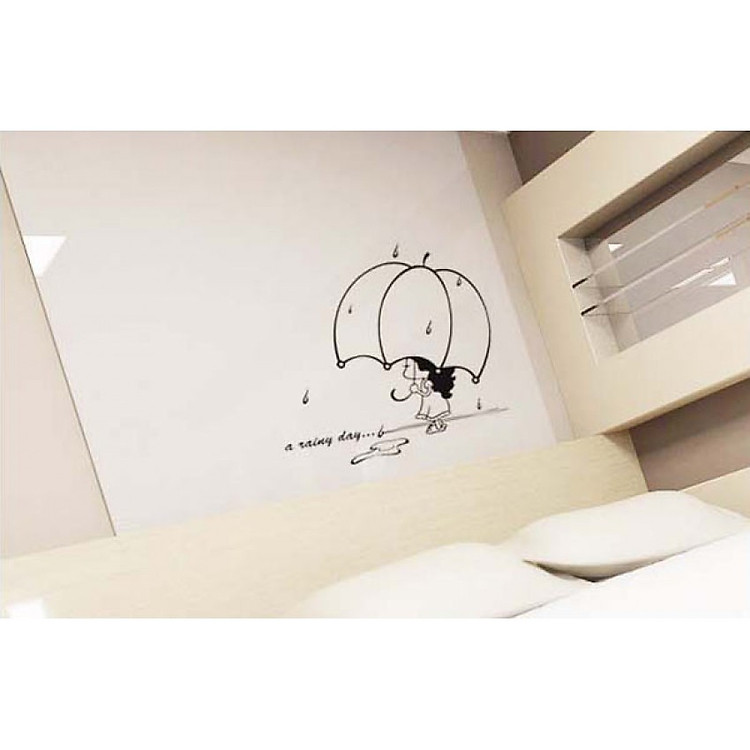 Decal Dán Tường NineWall Rainy Day BP023
