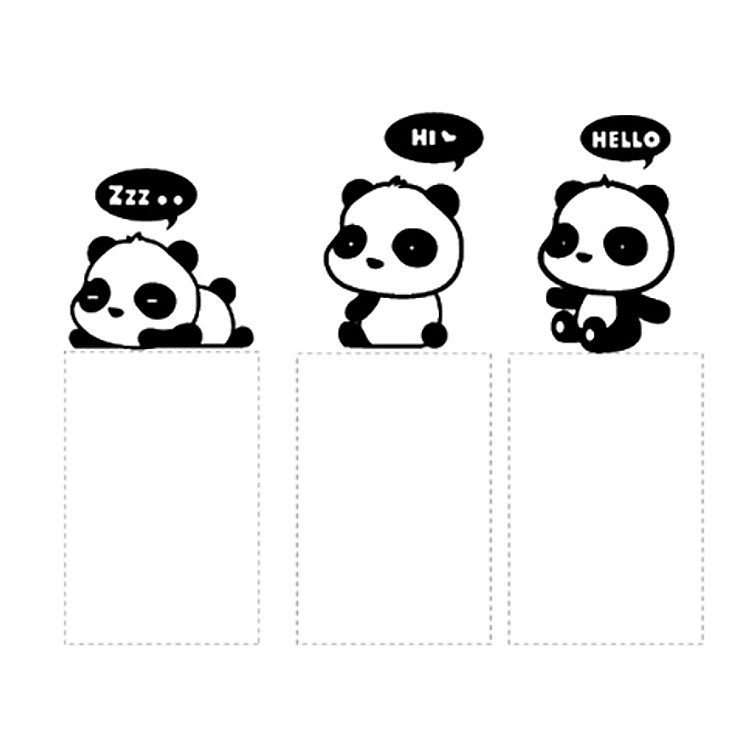 Decal Trang Trí Ổ Cắm Điện NineWall Hello Panda DE002
