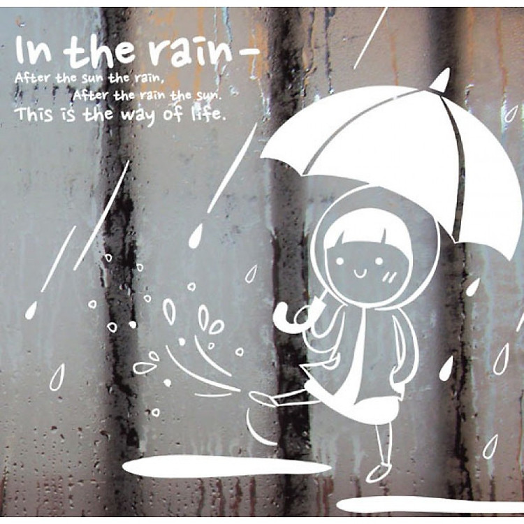 Decal Dán Tường NineWall In The Rain W590