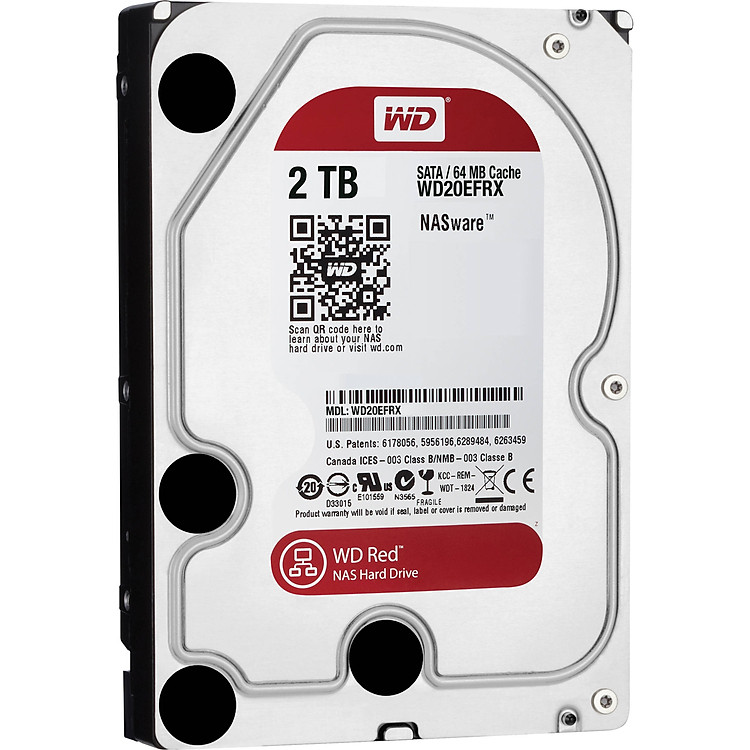 Ổ Cứng HDD NAS WD Red™ 2TB/64MB/5400/3.5 - WD20EFRX - Hàng chính hãng