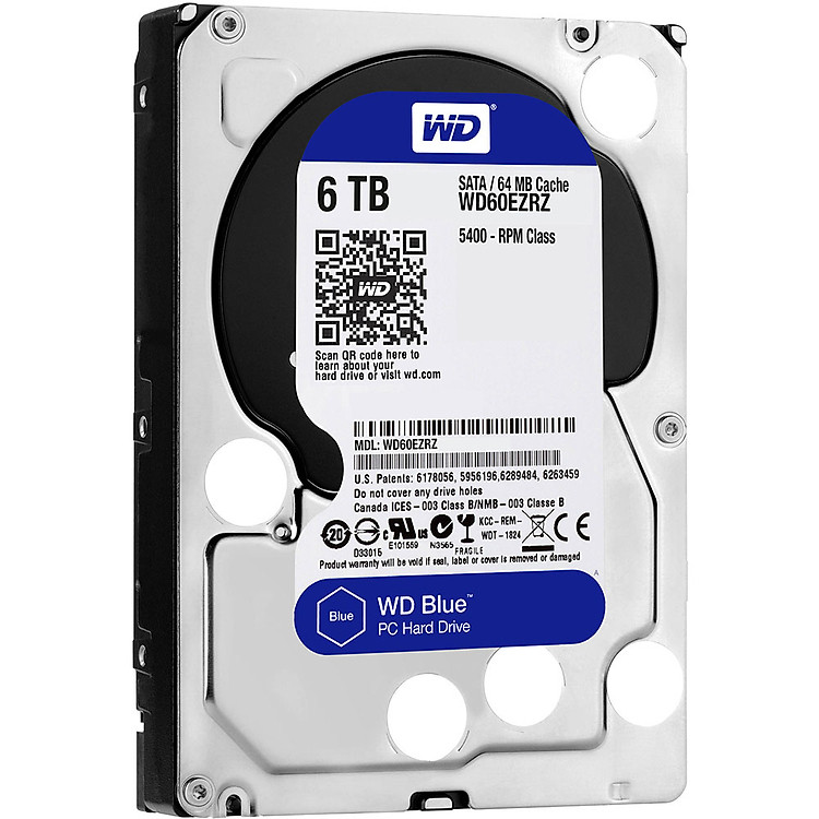 Ổ Cứng HDD WD Blue™ 6TB/64MB/5400rpm/3.5 - WD60EZRZ - Hàng chính hãng