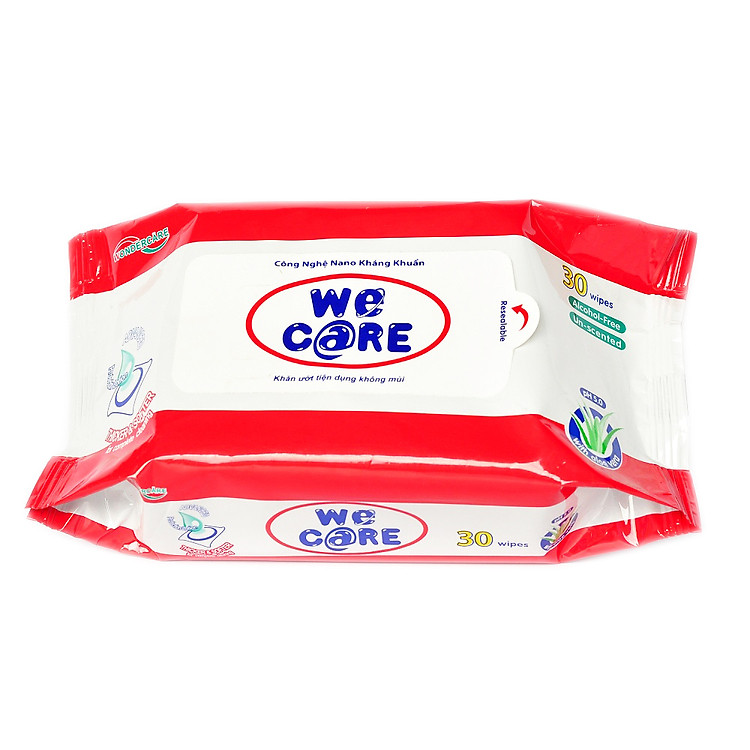 Khăn Ướt We Care 30 Tờ - Không Mùi