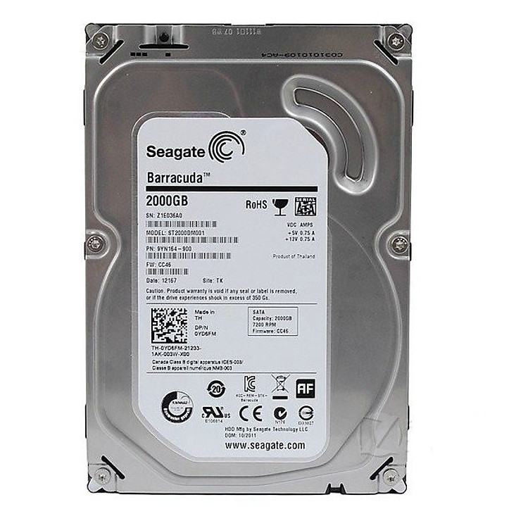 Ổ Cứng Trong Seagate 2TB/64MB/7200/3.5 - ST2000DM001 - Hàng Chính Hãng