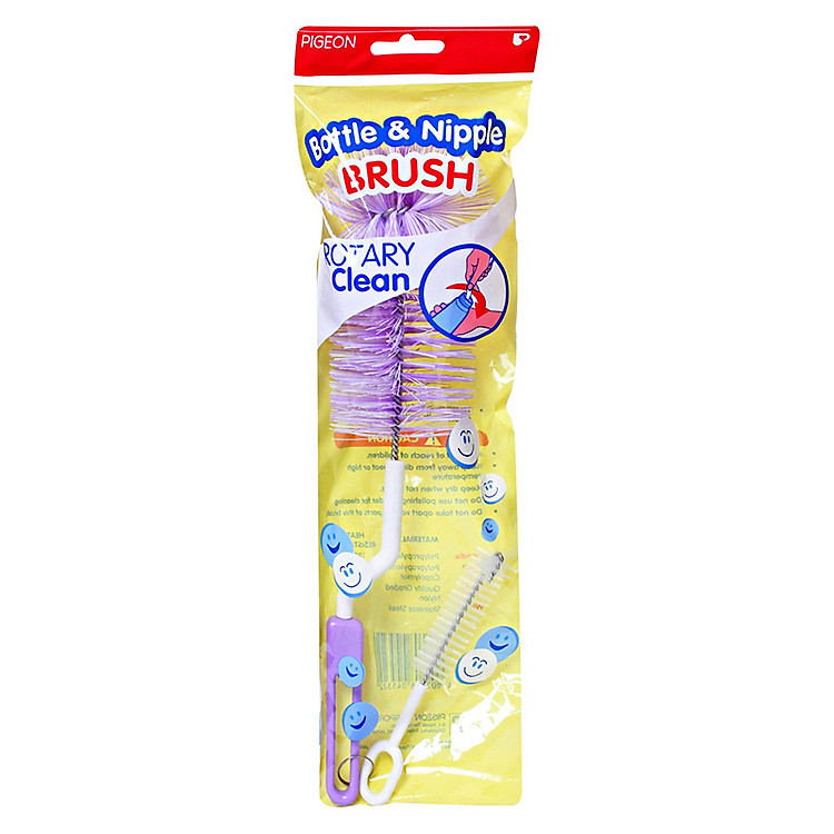 Cây Súc Rửa Bình Bằng Ny-lon Tay Xoay 1 Chiều Pigeon