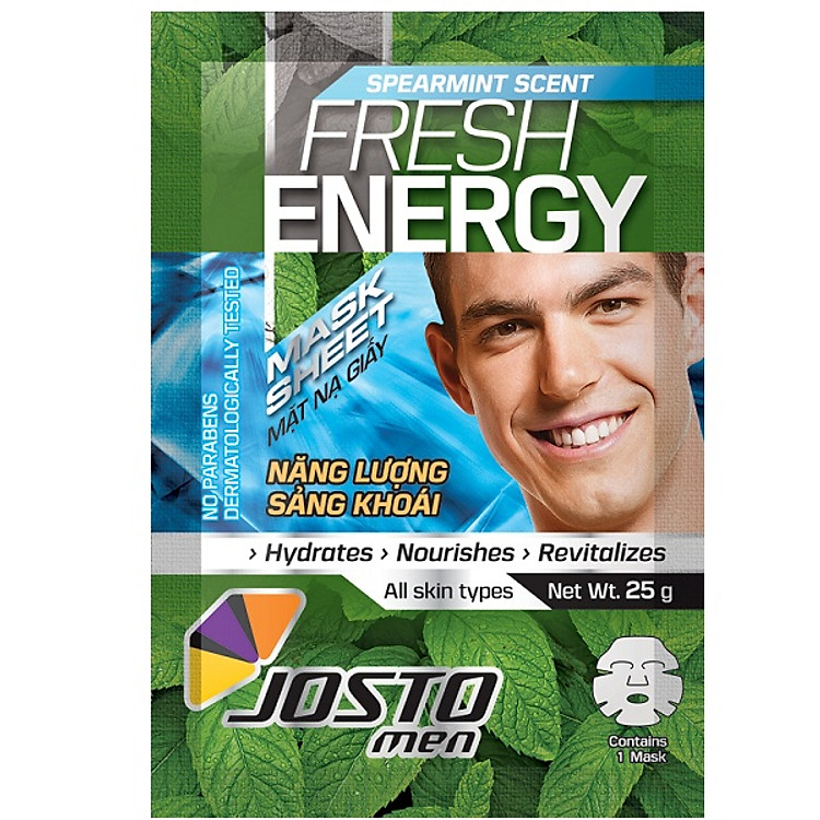Mặt Nạ Giấy Josto Cho Nam - Hương Bạc Hà