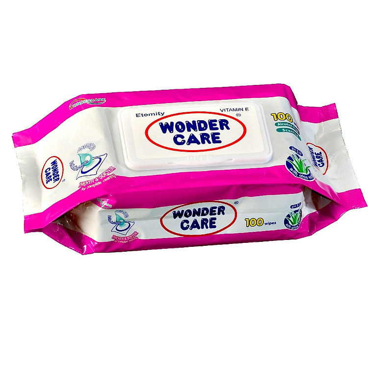 Khăn Ướt Wonder Care 100 Tờ - Hồng