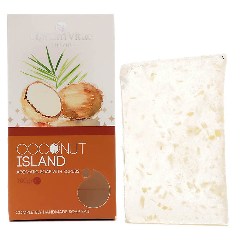 Xà Bông Thiên Nhiên Tẩy Tế Bào Chết - Đảo Dừa Lignum Vitae Coconut Island (100g) - 0011-z