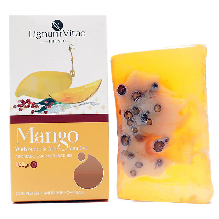 Xà Bông Thiên Nhiên Tẩy Tế Bào Chết - Xoài Và Lô Hội Lignum Vitae Mango With Scrub And Aloe Vera Gel (100g) - 0084-z