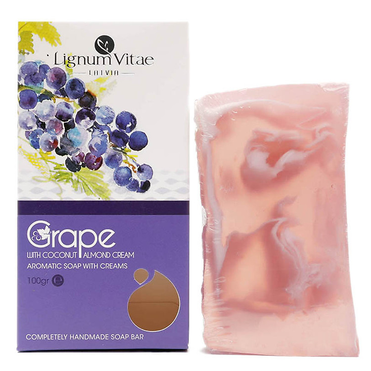 Xà Bông Thiên Nhiên Với Kem Dưỡng Nho Và Kem Dừa Hạnh Nhân Lignum Vitaegrape With Coconut-almond Cream (100g) - 0055-z