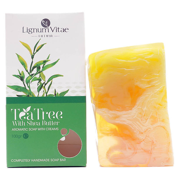 Xà Bông Thiên Nhiên Với Kem Dưỡng Trà Xanh Và Dầu Bơ Lignum Vitae Tea Tree And Shea Butter (100g) - 0054-z