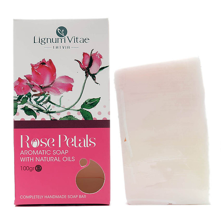 Xà Bông Thiên Nhiên Với Tinh Dầu Hoa Hồng Lignum Vitae Rose Petals (100g) - 0016-z