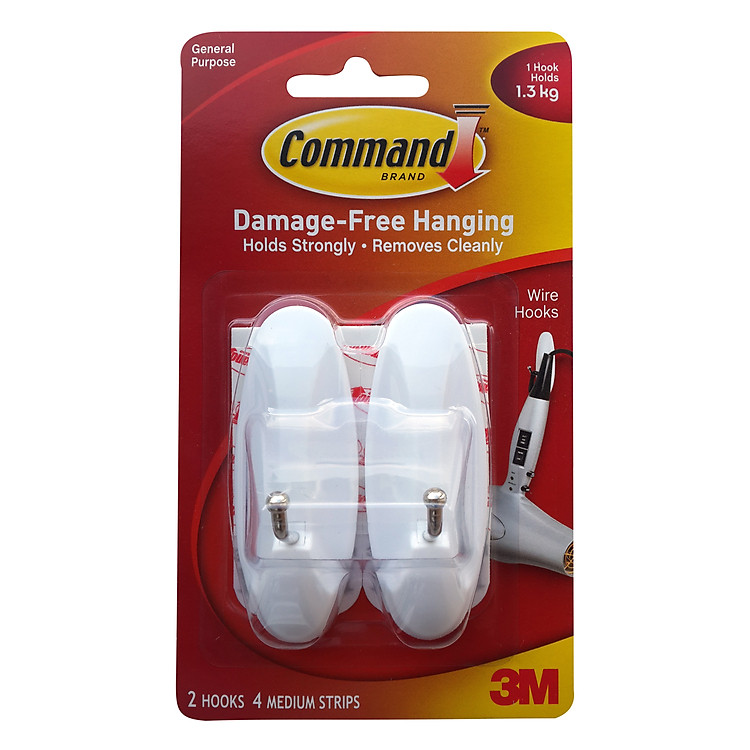 Vỉ 2 Móc Treo Kiểu Kim Loại 1.3Kg Command 17068 XA004193430