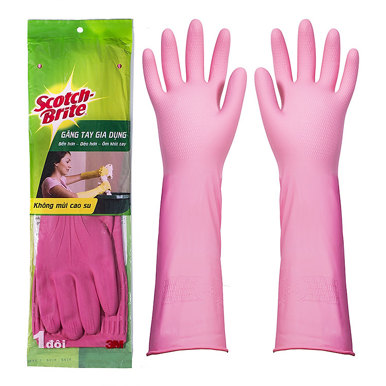 Găng Tay Gia Dụng Không Mùi Cao Su Scotch-Brite Size L