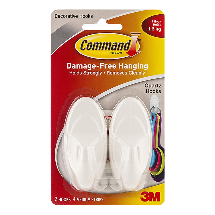 Vỉ 2 Móc Treo Kiểu Kim Loại 1.3Kg Command 17087 XA006713664