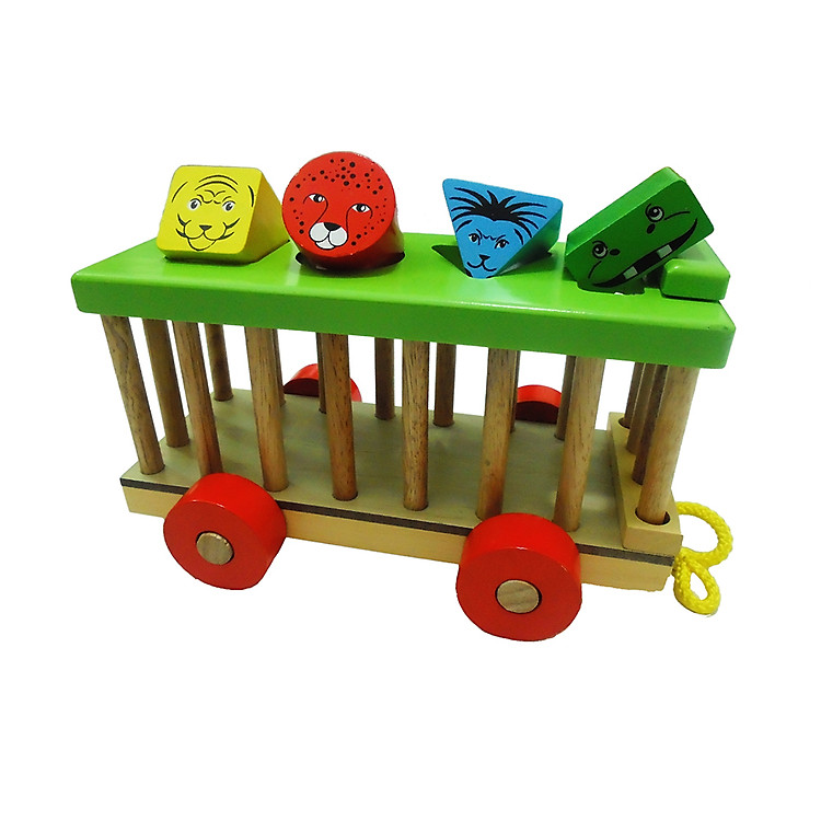 Đồ Chơi Gỗ EDUGAMES Xe Thả Hình Xiếc Thú EDUGAMES GA621