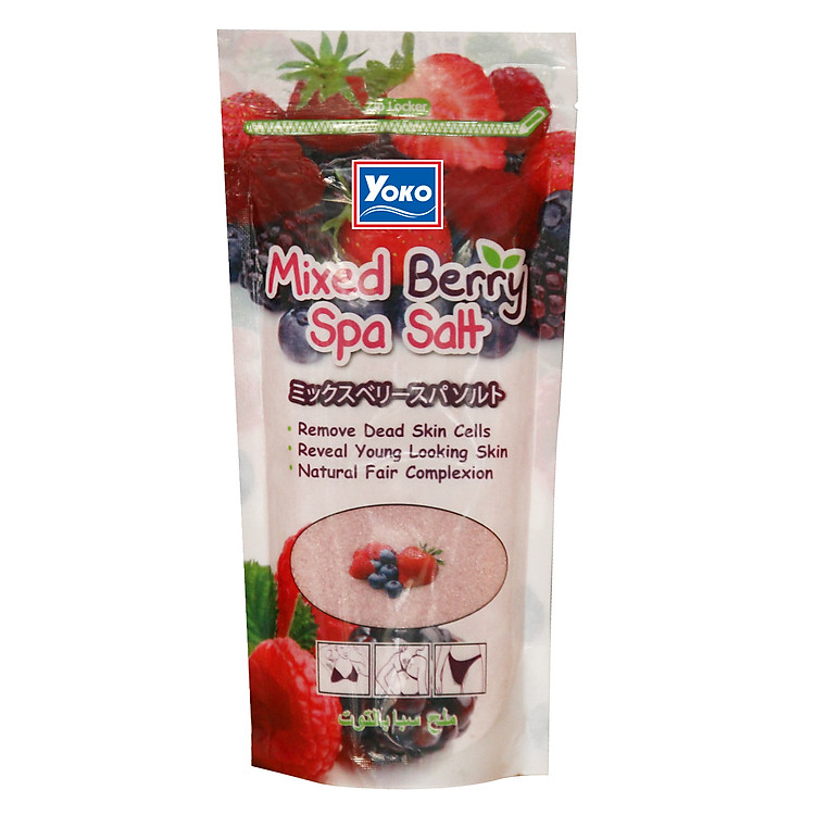Muối Lấy Da Chết Spa Hỗn Hợp Dâu Tây & Dâu Tằm YOKO 300g
