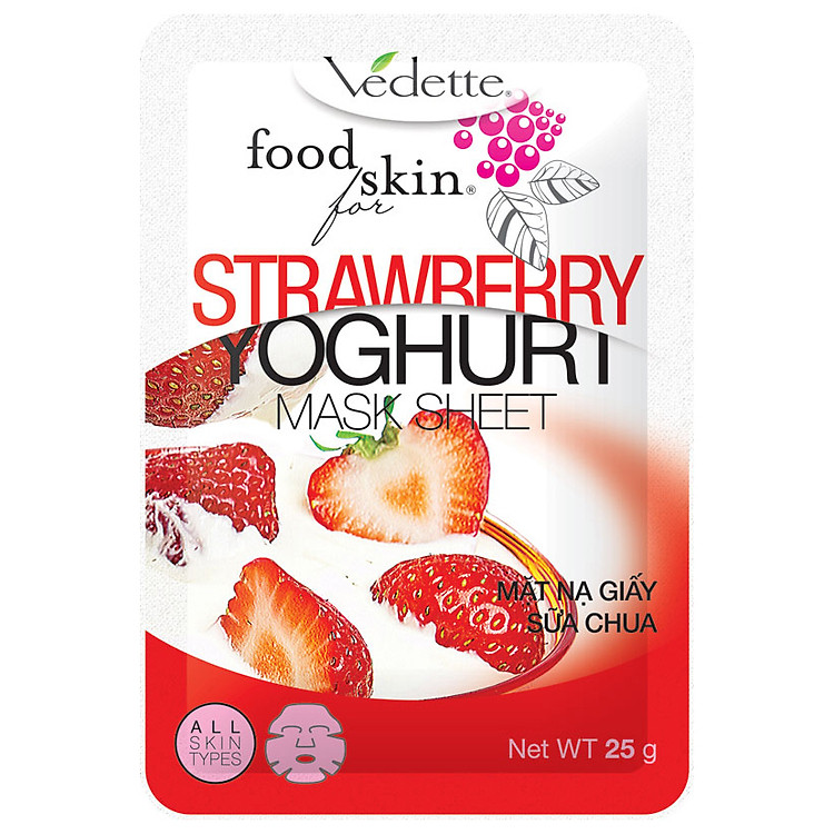 Mặt Nạ Giấy Sữa Chua Vedet Dâu 25g