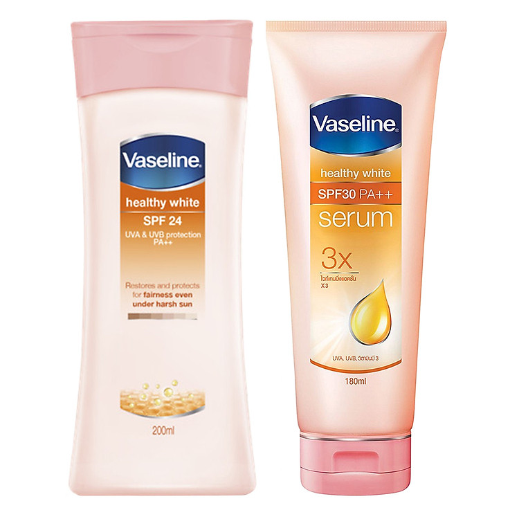 Combo Tinh Chất Dưỡng Thể Vaseline Serum SPF30 180ml + Sữa Dưỡng Thể Vaseline Chống Nắng 200ml