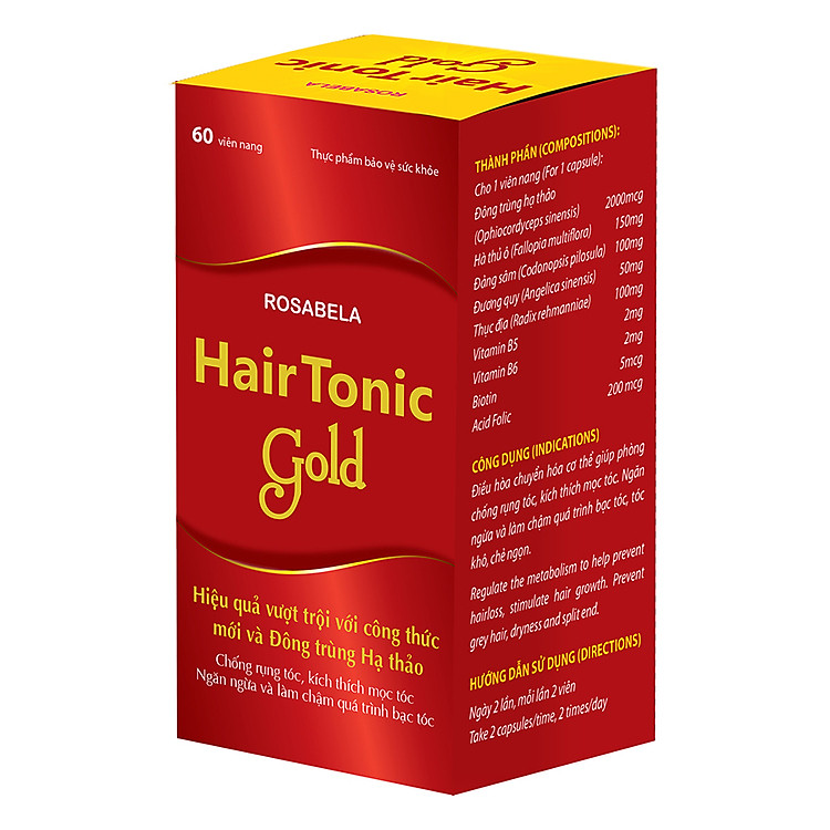 Thực Phẩm Chức Năng Rosabela Hair Tonic Gold HGOLD (60 Viên)