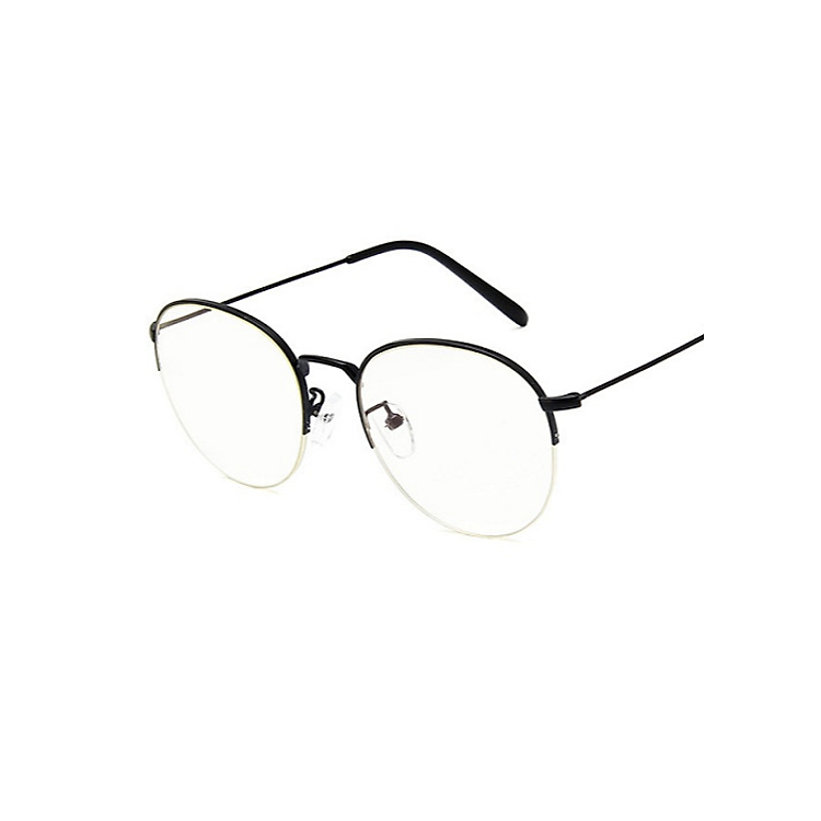 Kính Giả Cận, Gọng Kính Cận Nam Nữ Nửa Gọng Tròn Đen Không Độ Hàn Quốc - BLUE LIGHT SHOP