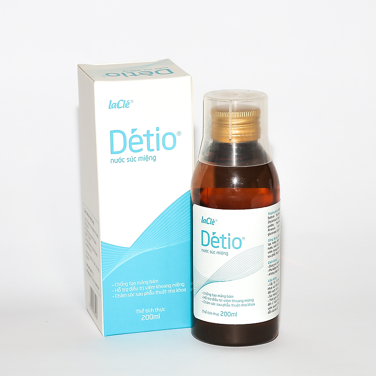 Nước Súc Miệng DÉTIO Không Chứa Cồn Giúp Vệ Sinh Răng Hiệu Quả, Hạn Chế Mảng Bám, Đem Lại Hơi Thở Thơm Mát Chai 200ml