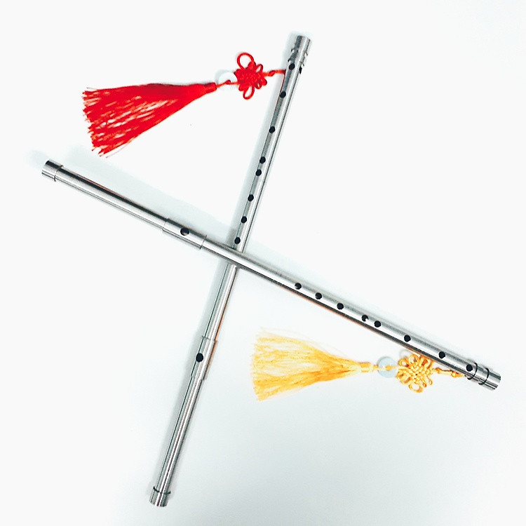 Sáo Inox Tone Đô (C5) Cao Cấp - Siêu Bền - Tặng Kèm Dây Treo Sáo Và Túi Da Đựng Sáo (Có Quai Đeo Chéo)